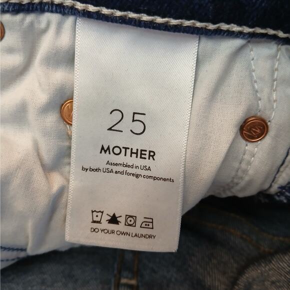 Mother SZ 25/2 The Insider Crop Step Fray Jeans Home Movies Wash Raw Hem - Picture 7 of 9